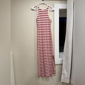 Striped Red and White Sleeveless Dress